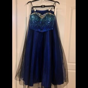 Masquerade Blue 2 piece prom dress.